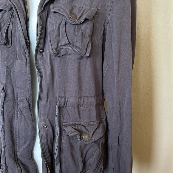 Design Lab Lord and Taylor Soft Charcoal Utility Jacket - Picture 2 of 4